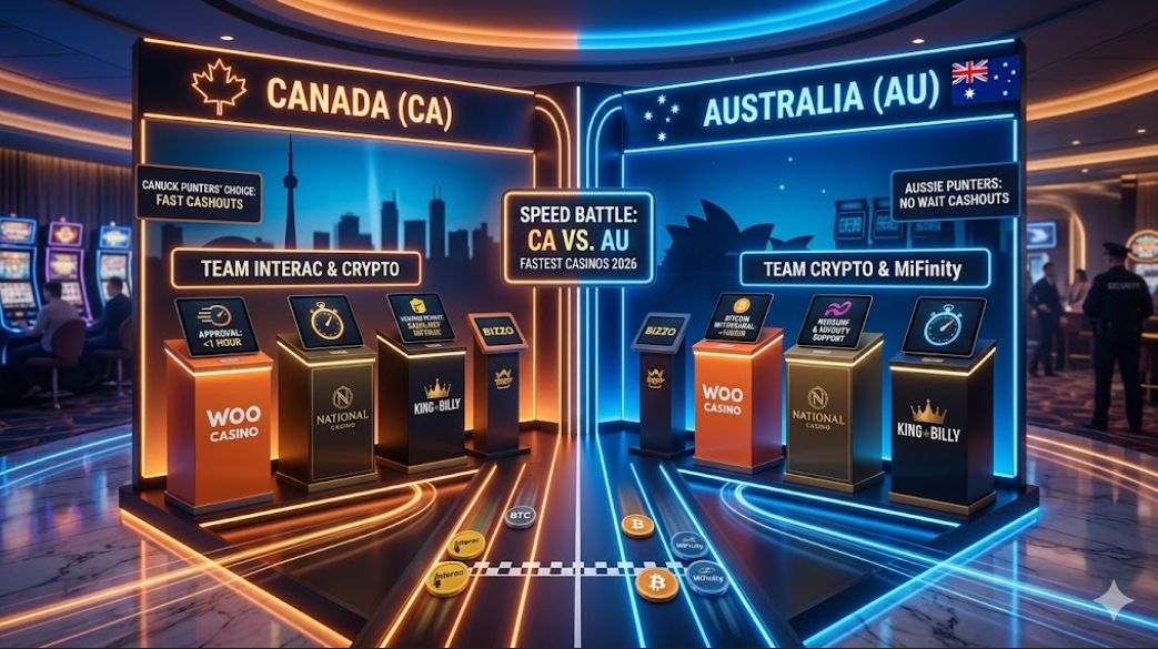 Instant withdrawal casinos in Australia and Canada: top speed payout slots