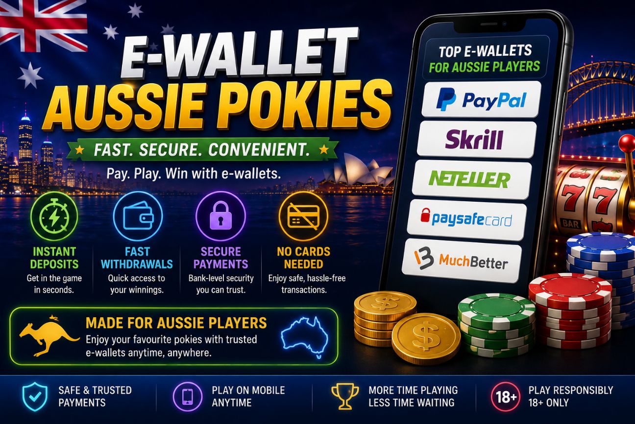 E-wallets for Aussie pokies featuring fast deposits, secure payments, quick withdrawals and popular e-wallet options